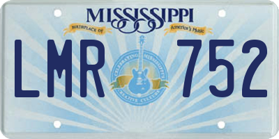 MS license plate LMR752