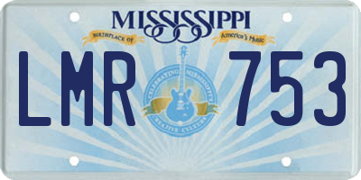 MS license plate LMR753