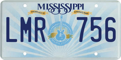 MS license plate LMR756