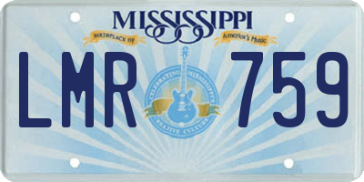 MS license plate LMR759