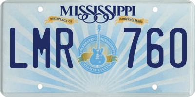 MS license plate LMR760