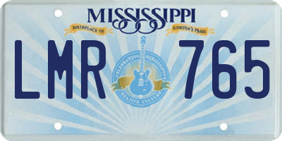 MS license plate LMR765