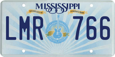 MS license plate LMR766