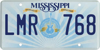 MS license plate LMR768
