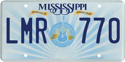 MS license plate LMR770