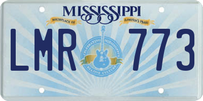 MS license plate LMR773
