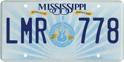 MS license plate LMR778
