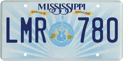 MS license plate LMR780