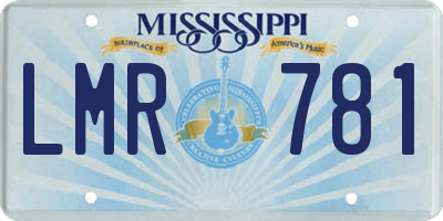 MS license plate LMR781