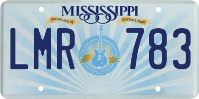 MS license plate LMR783