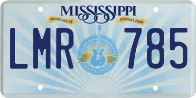 MS license plate LMR785