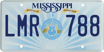 MS license plate LMR788