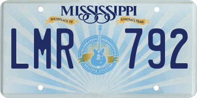 MS license plate LMR792