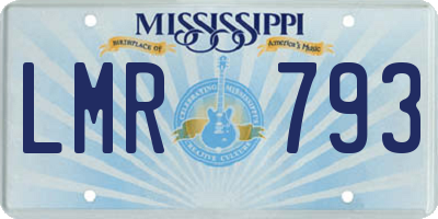 MS license plate LMR793