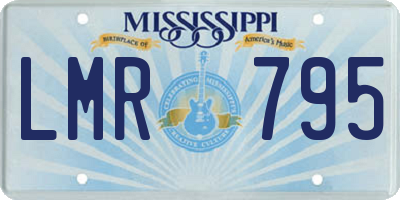 MS license plate LMR795