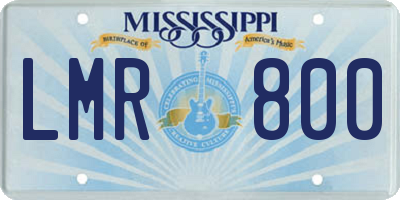 MS license plate LMR800