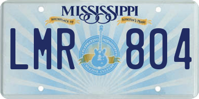 MS license plate LMR804