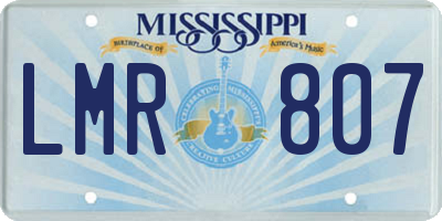 MS license plate LMR807