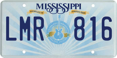 MS license plate LMR816