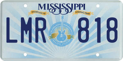 MS license plate LMR818