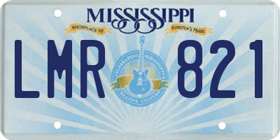 MS license plate LMR821