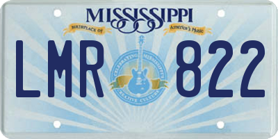 MS license plate LMR822
