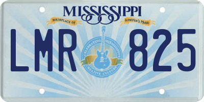 MS license plate LMR825