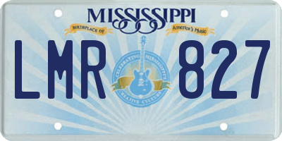 MS license plate LMR827