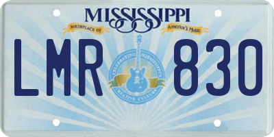 MS license plate LMR830