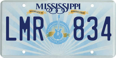 MS license plate LMR834