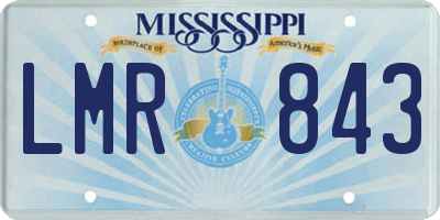 MS license plate LMR843