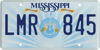 MS license plate LMR845