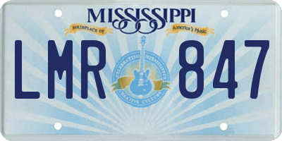 MS license plate LMR847