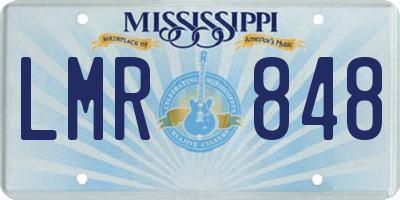 MS license plate LMR848
