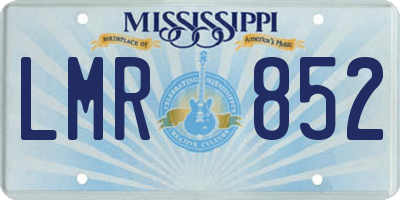 MS license plate LMR852