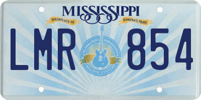 MS license plate LMR854