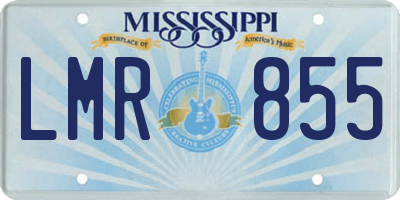 MS license plate LMR855