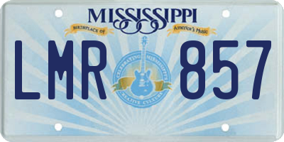 MS license plate LMR857