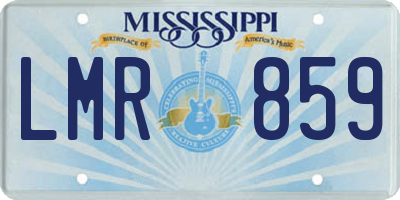 MS license plate LMR859