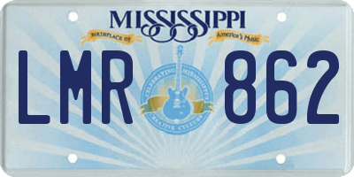 MS license plate LMR862