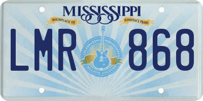 MS license plate LMR868
