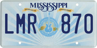 MS license plate LMR870