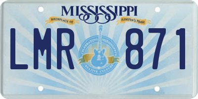 MS license plate LMR871