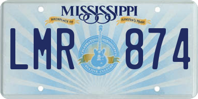 MS license plate LMR874