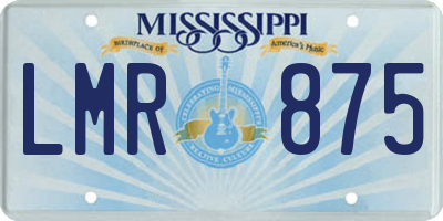 MS license plate LMR875