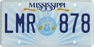 MS license plate LMR878
