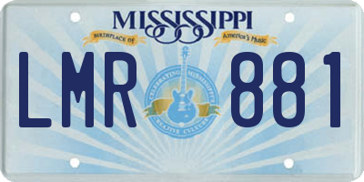 MS license plate LMR881