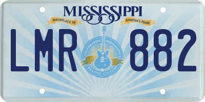 MS license plate LMR882