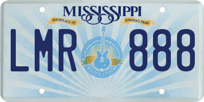 MS license plate LMR888