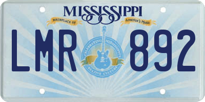 MS license plate LMR892